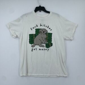 Spencer's "F*** B****** Get Money" Funny T-Shirt Size Large Streetwear Grunge